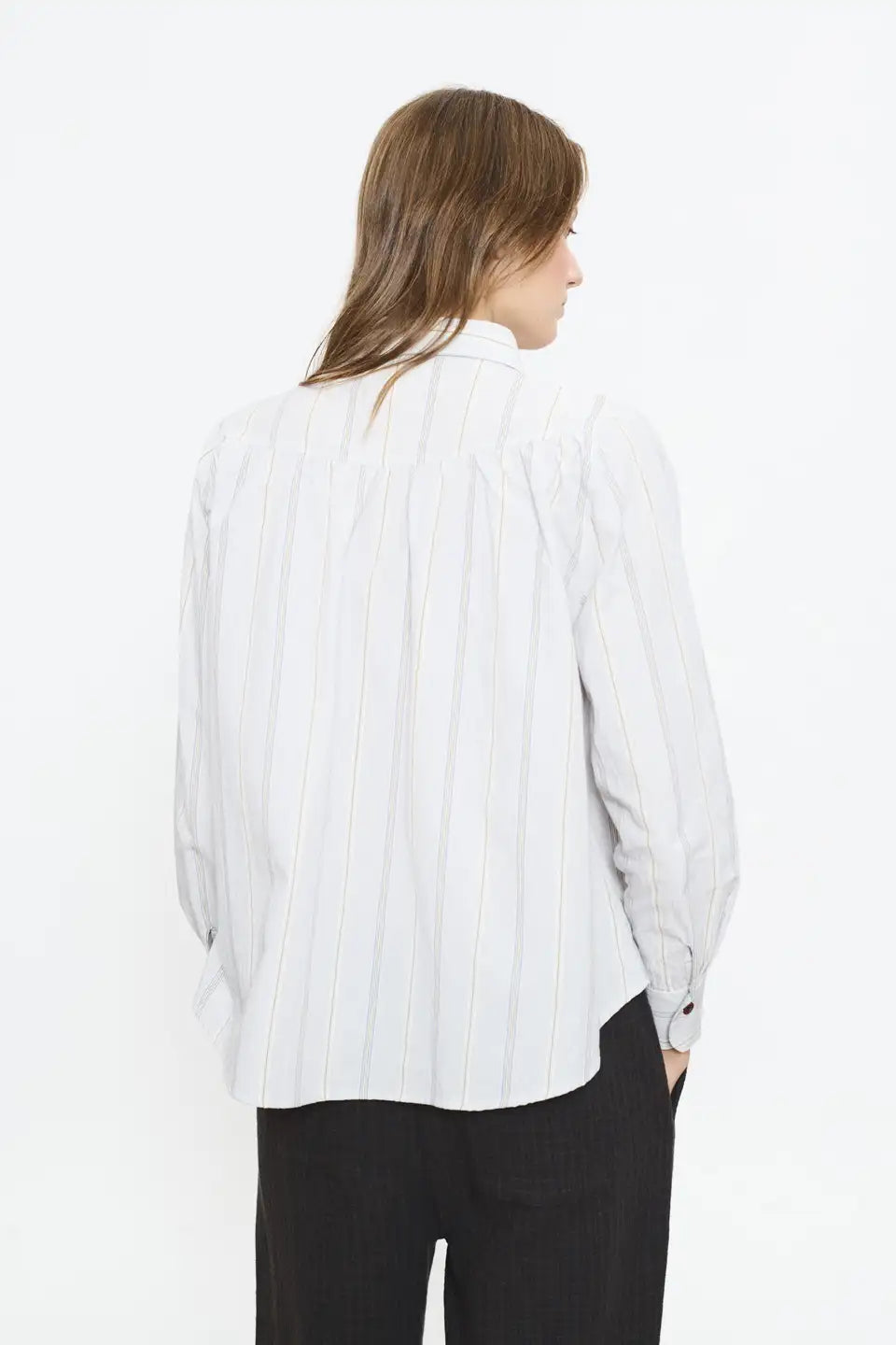 Beatriz Furest Tidal striped shirt - ecru / grey