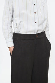 Beatriz Furest Tidal striped shirt - ecru / grey
