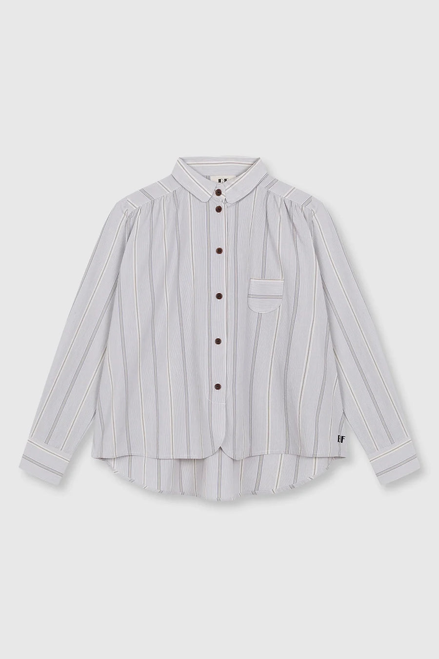 Beatriz Furest Tidal striped shirt - ecru / grey