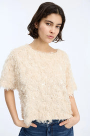 Munthe Valence ruffle top - creme