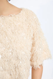 Munthe Valence ruffle top - creme