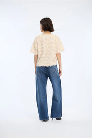 Munthe Valence ruffle top - creme