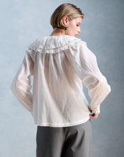 Petite Mendigote Constance collared top - ecru