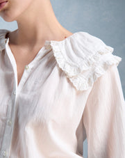 Petite Mendigote Constance collared top - ecru