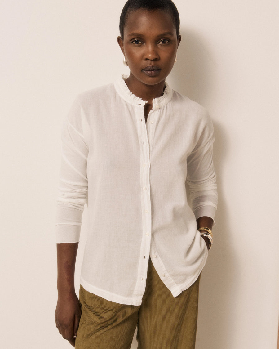 Hartford Takalo cotton jersey top - milk