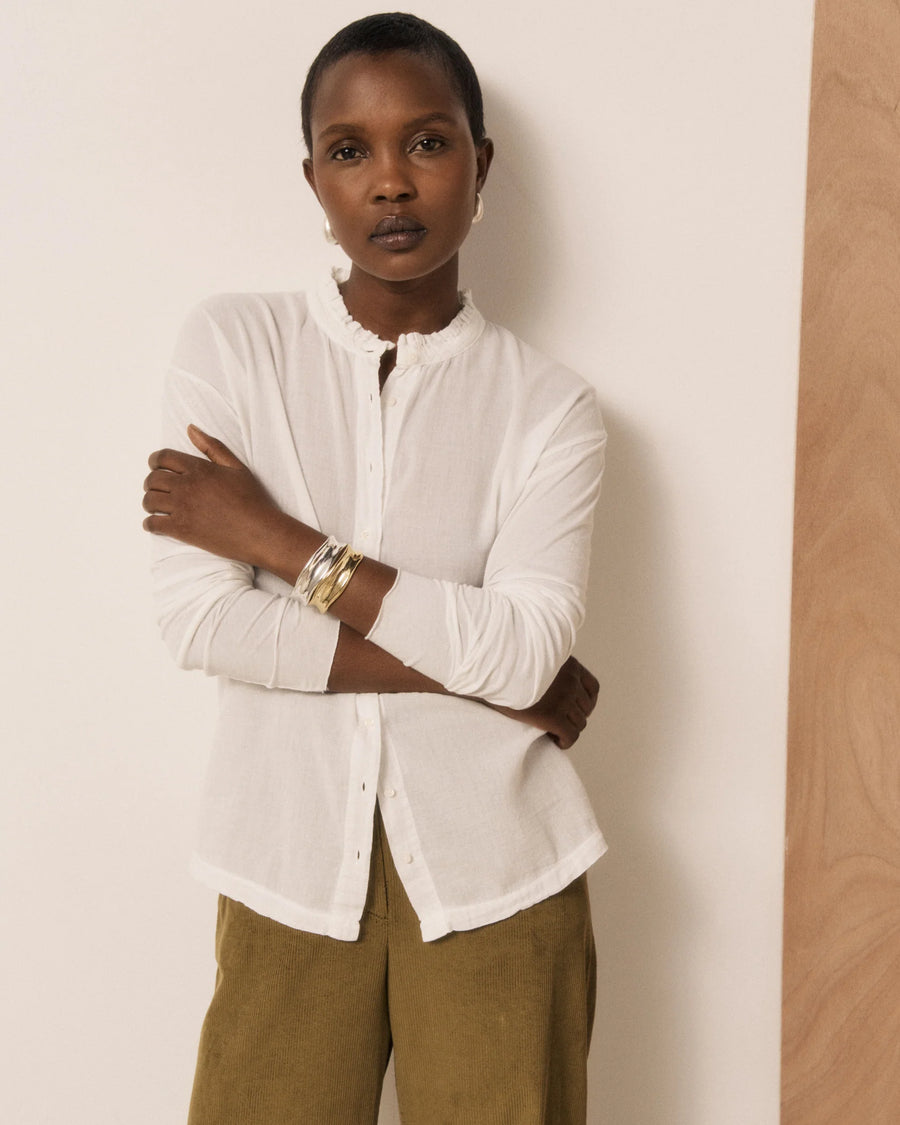 Hartford Takalo cotton jersey top - milk
