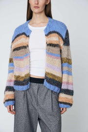 Dawn x Dare Gabi multi striped cardigan - lavender