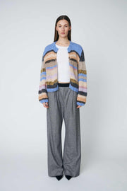 Dawn x Dare Gabi multi striped cardigan - lavender