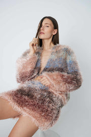 Dawn x Dare Fuzzy cardigan- twilight