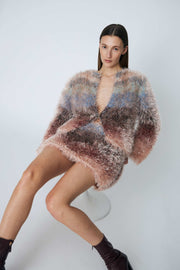 Dawn x Dare Fuzzy cardigan- twilight