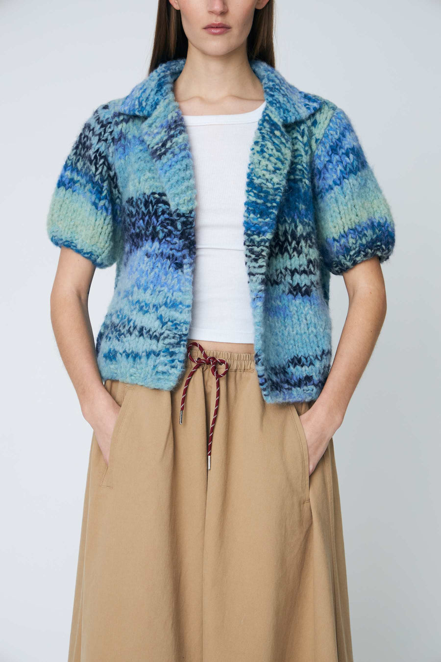 Dawn x Dare Moa shirt sleeved knit jacket - sky blue
