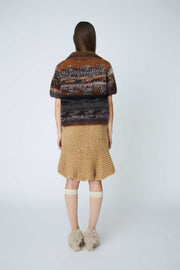 Dawn x Dare Moa short sleeve knitted jacket - mocha
