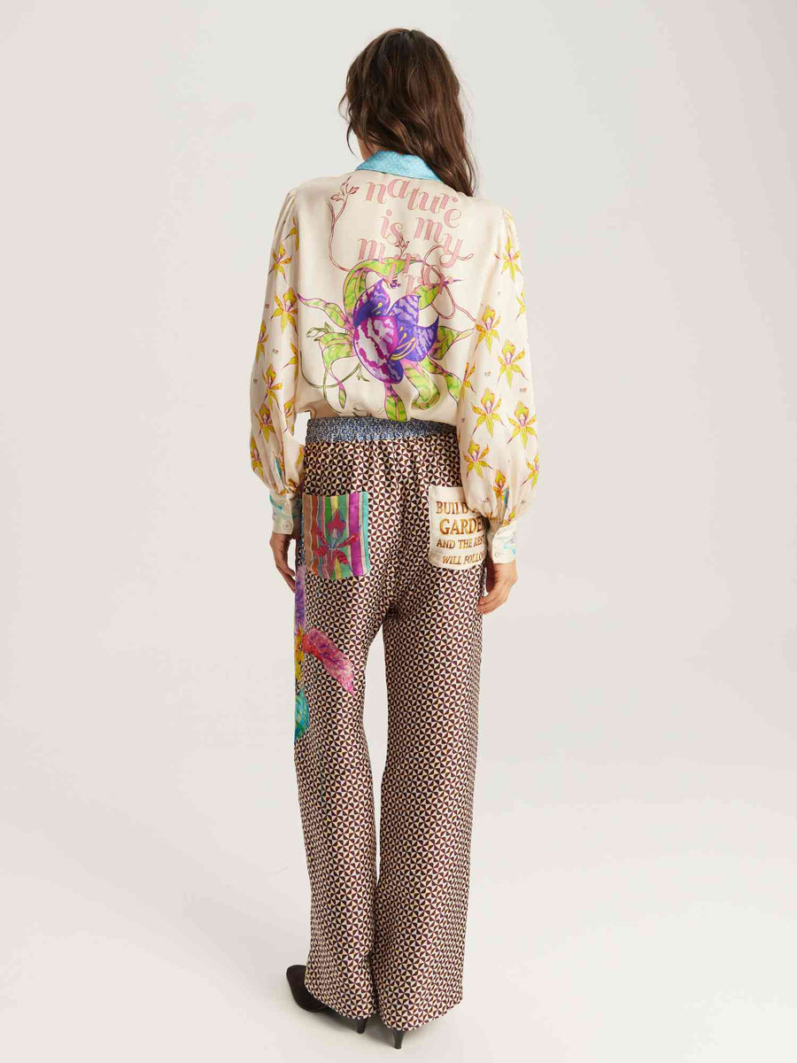Me369 sola printed puff sleeve blouse - paradiso