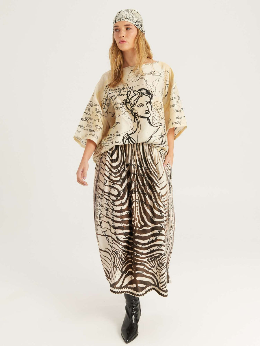 Me369 Vanessa skirt - noir muse print