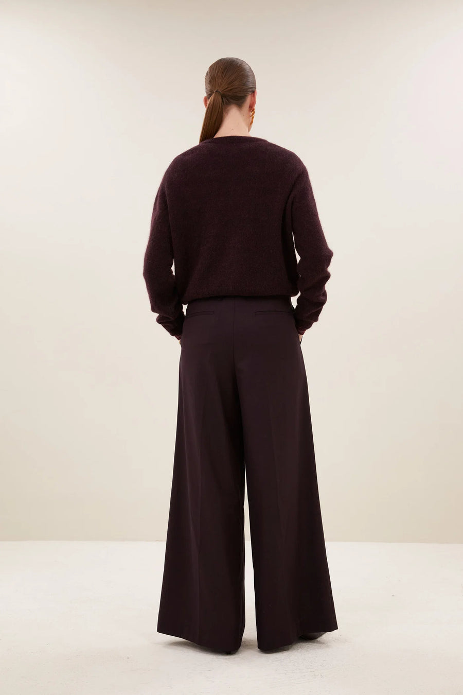 by-bar Cleo button through cardigan - deep wine