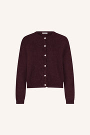 by-bar Cleo button through cardigan - deep wine