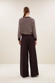 by-bar Sally striped crew neck jumper - burgundy crush