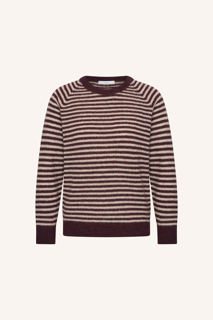 by-bar Sally striped crew neck jumper - burgundy crush