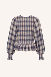 by-bar Yena Tokyo check blouse - blue check