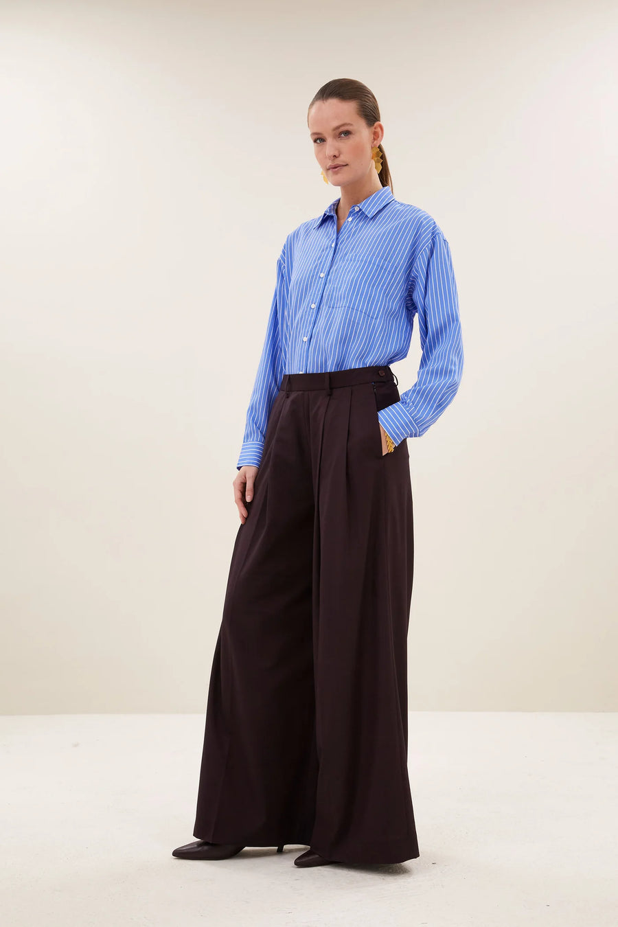 by-bar Sef smart trouser - dark wine