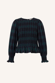 by-bar Yena green tartan top