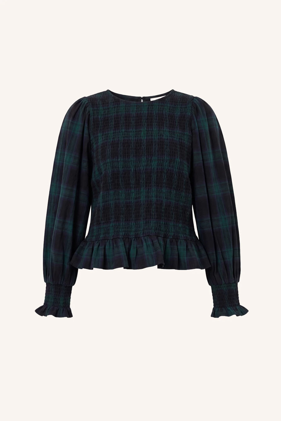 by-bar Yena green tartan top