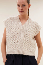 by-bar Blake chunky knit top - Chalk