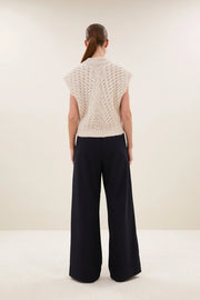by-bar Blake chunky knit top - Chalk