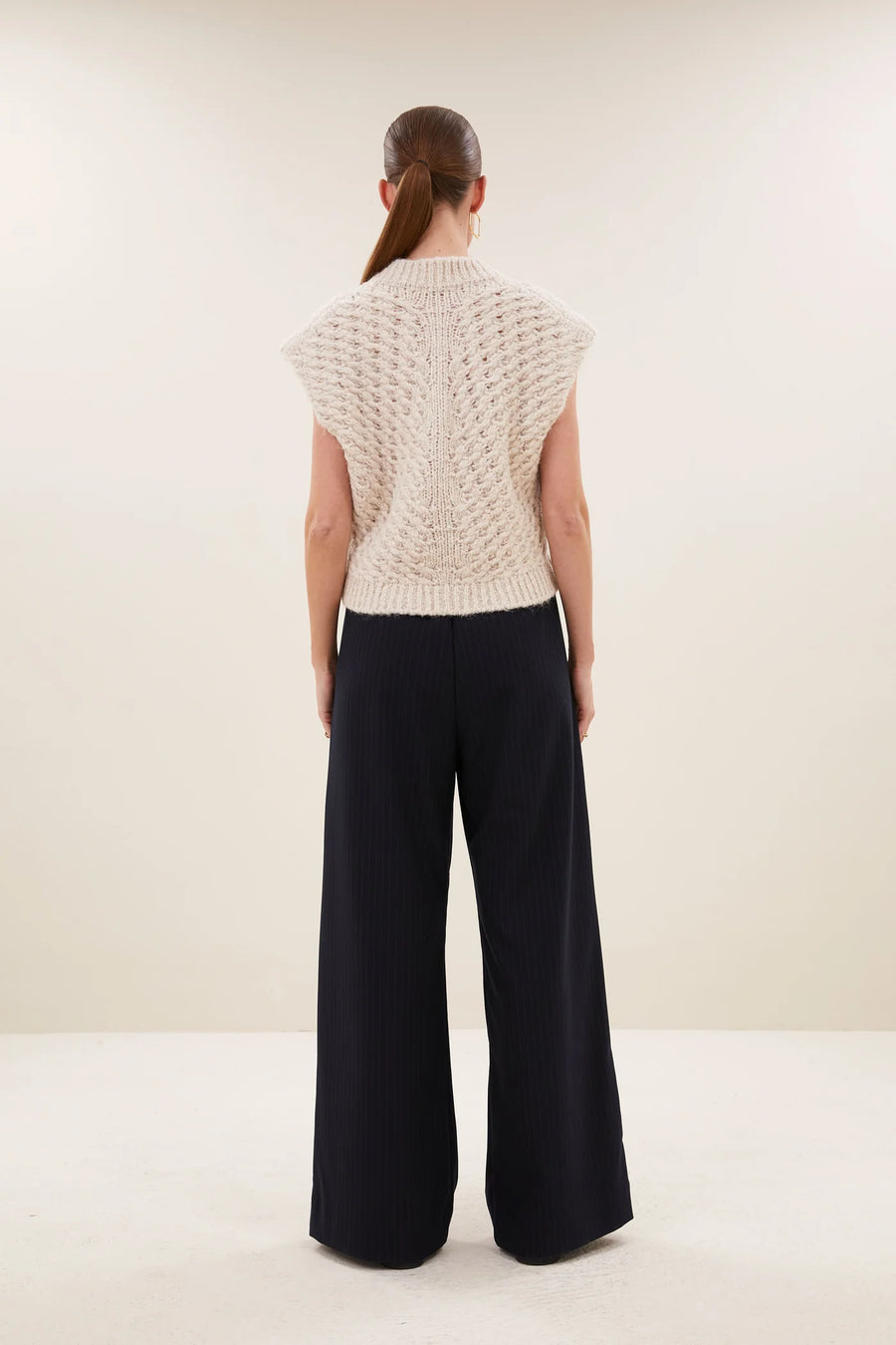 by-bar Blake chunky knit top - Chalk