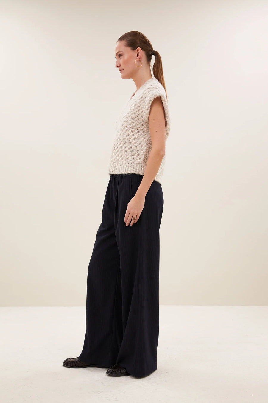 by-bar Blake chunky knit top - Chalk