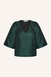 by-bar Juta metallic v neck top - green