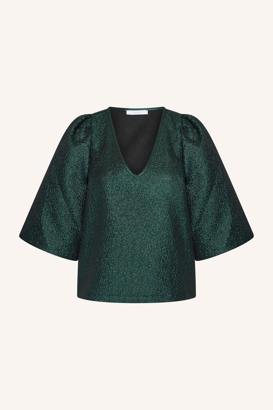 by-bar Juta metallic v neck top - green