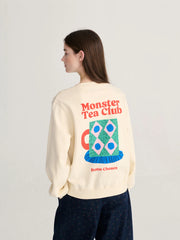 Bobo Choses monster tea sweatshirt - ecru