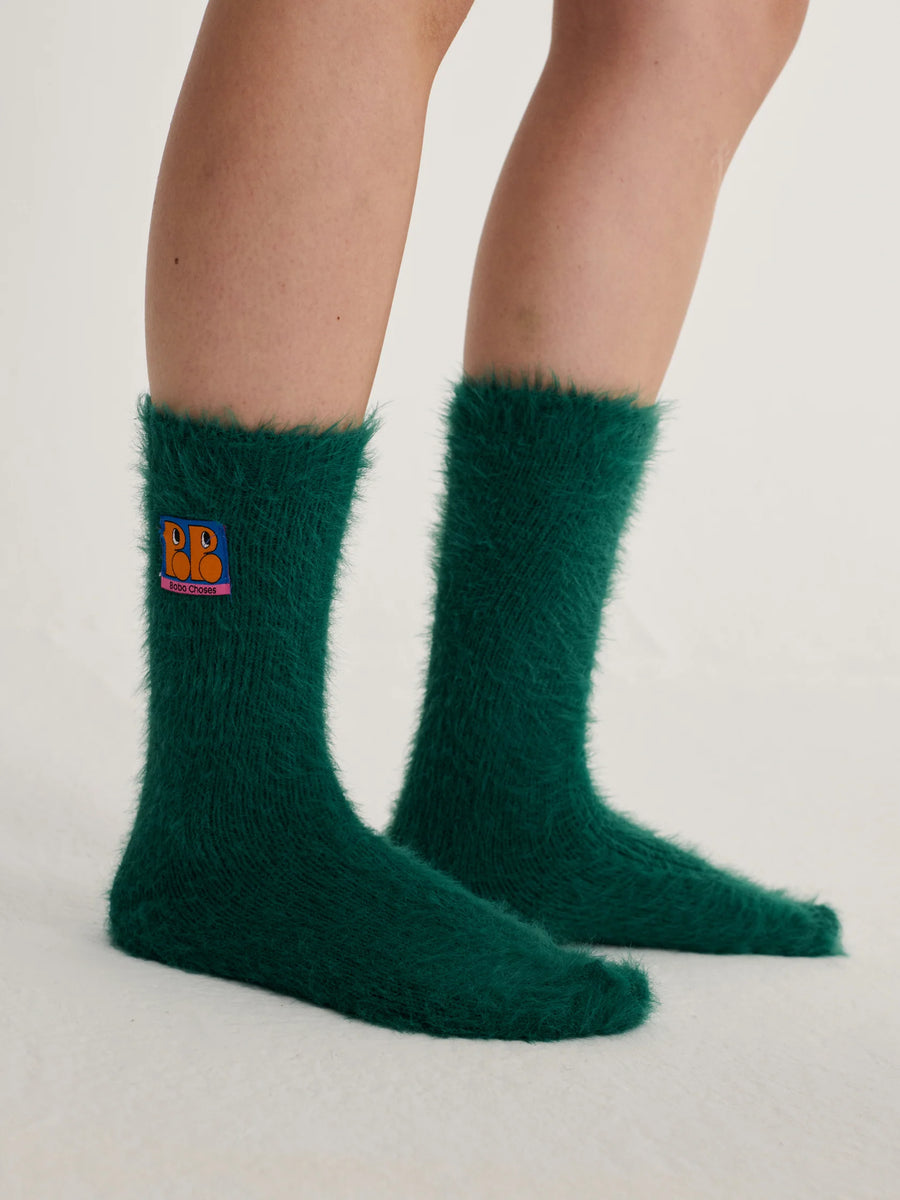 Bobo Choses Fuzzy monster socks - green
