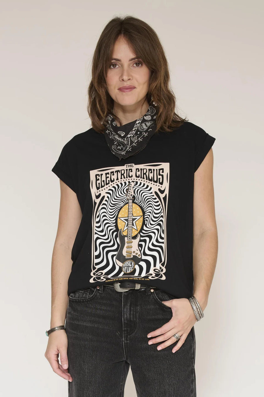 MKT Studio Tara print t shirt - black