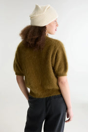 Bellerose Darza crew neck short sleeve knitted top - tabac