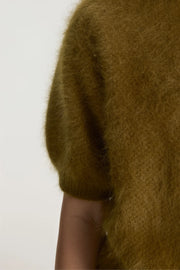 Bellerose Darza crew neck short sleeve knitted top - tabac