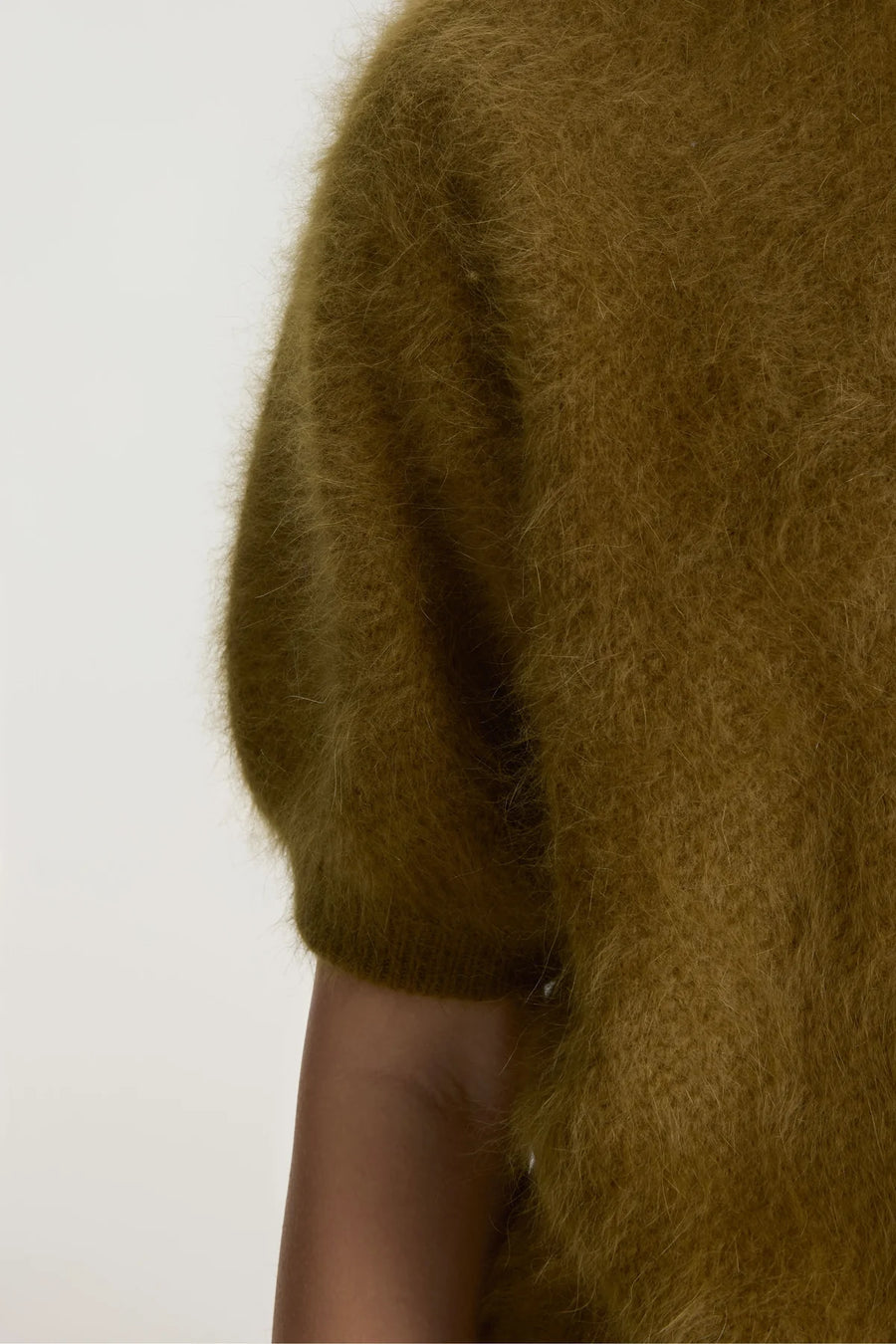 Bellerose Darza crew neck short sleeve knitted top - tabac