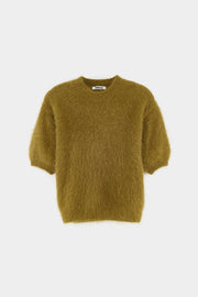 Bellerose Darza crew neck short sleeve knitted top - tabac