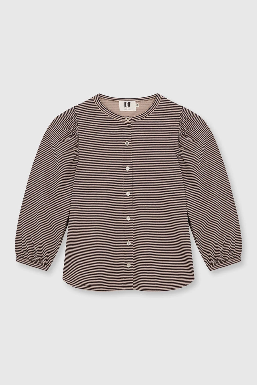 Beatriz Furest Champagne striped top - black / taupe