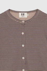 Beatriz Furest Champagne striped top - black / taupe