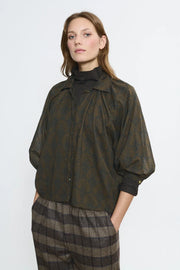 Beatriz Furest Raya printed blouse - dark brown / camel