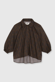 Beatriz Furest Raya printed blouse - dark brown / camel