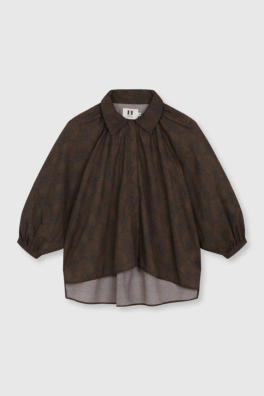 Beatriz Furest Raya printed blouse - dark brown / camel
