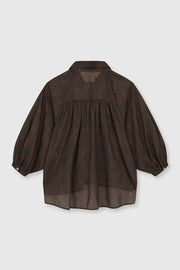 Beatriz Furest Raya printed blouse - dark brown / camel