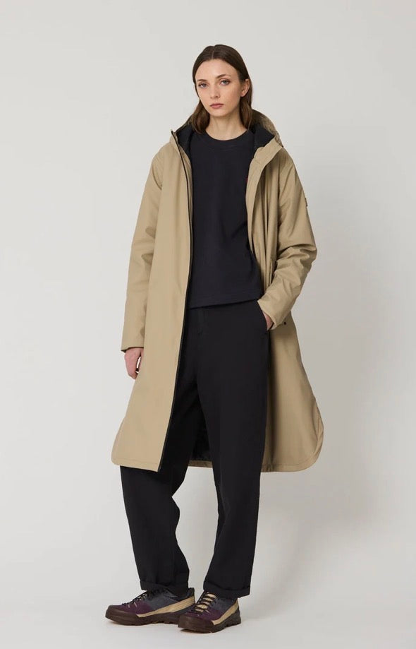 Tanta Ice long padded waterproof coat - dark stone (aluminium)