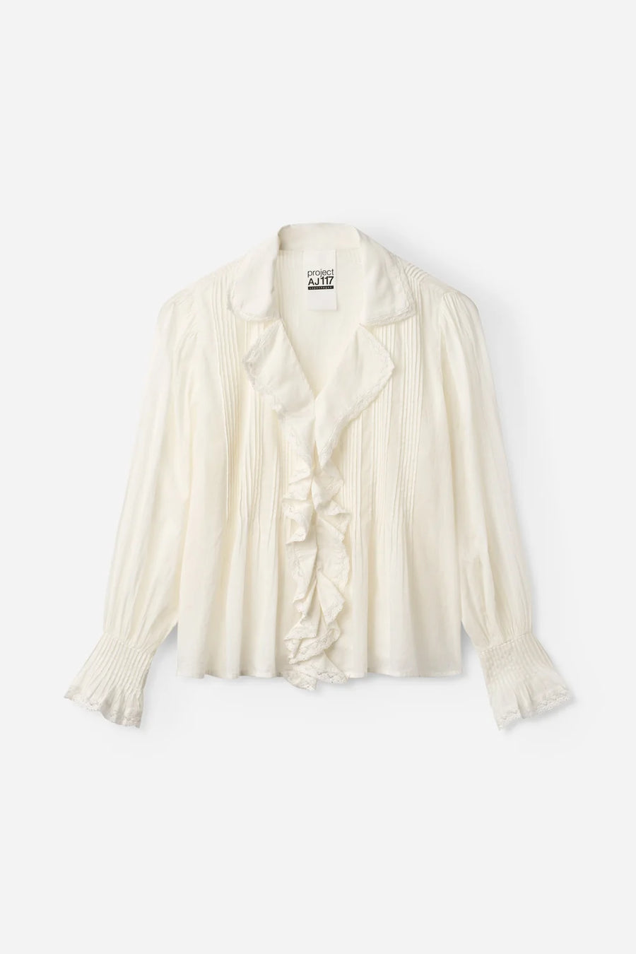 Project AJ117 Galia ruffle top - white