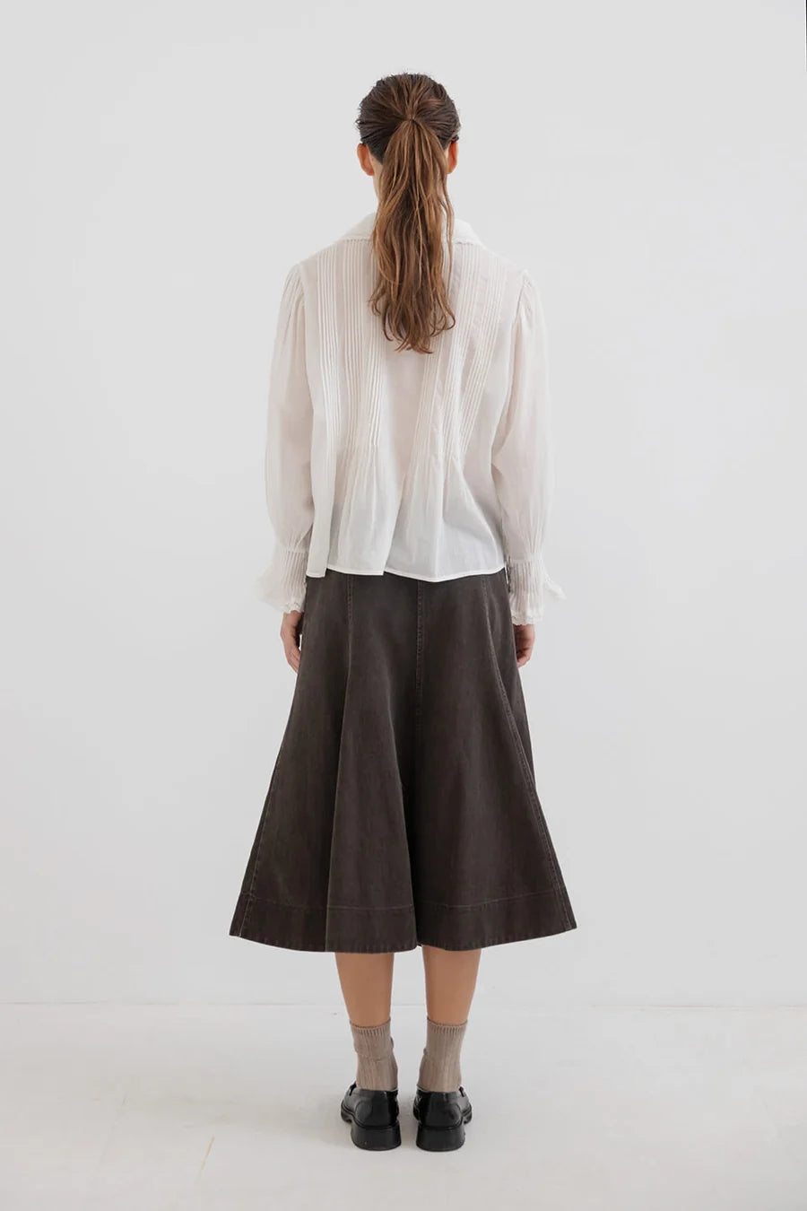 Project AJ117 Galia ruffle top - white