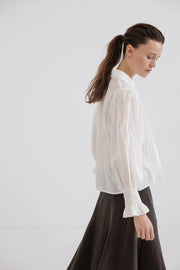 Project AJ117 Galia ruffle top - white