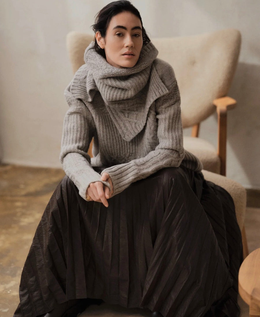 Rabens Saloner Simonia pleated skirt -French toast